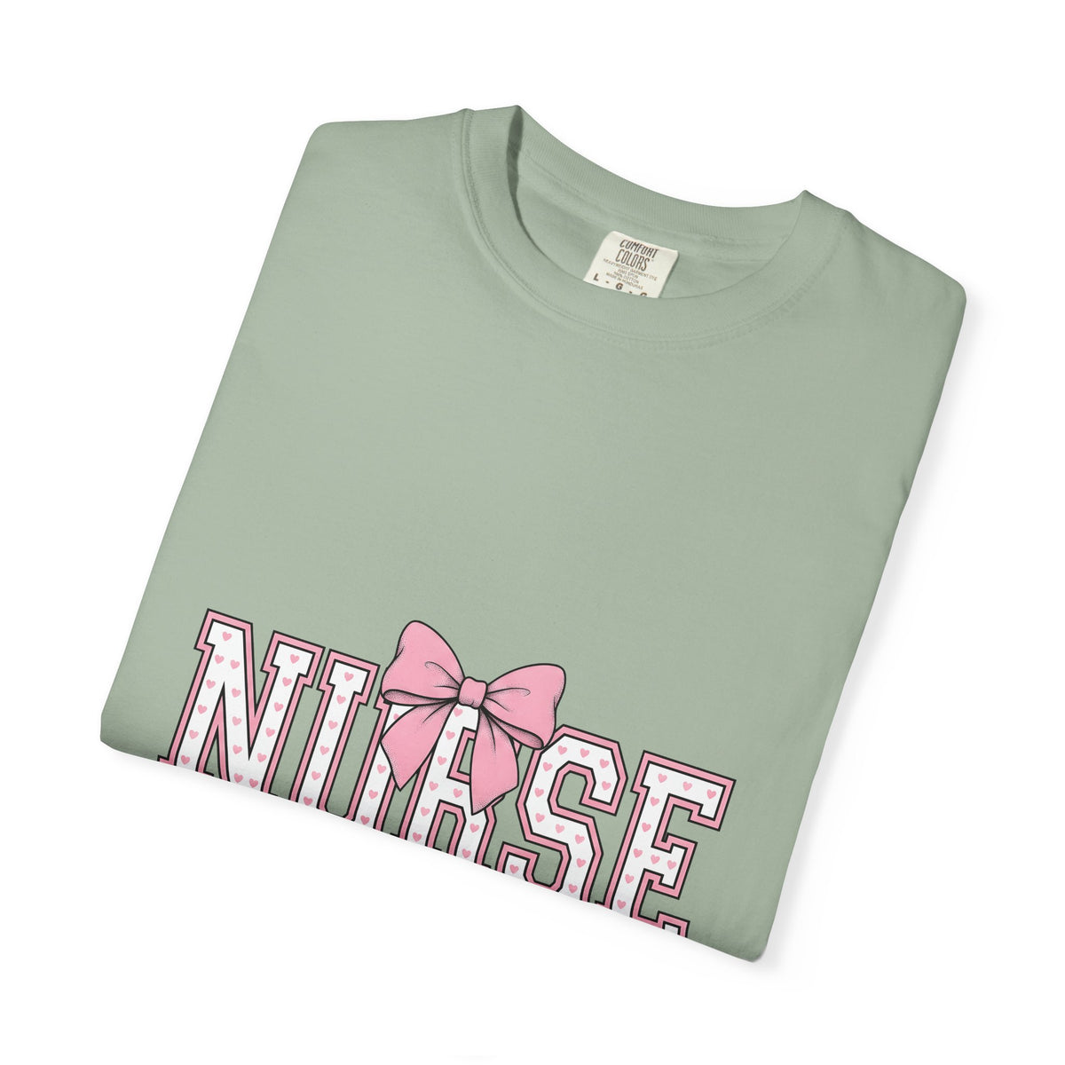 Blush Bow T-Shirt Nurse Thankfulness Gift Women Sweet T-Shirt Bow Tie T-Shirt Rn Fan Cute T-Shirt Gratitude Graphic Classic Heart Shapes T-Shirt