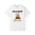 Cold Brew T-Shirt Coffee Gourmet Gift Women Hand Painted T-Shirt Cold Brew Coffee T-Shirt Coffee Fan Hand Drawn T-Shirt Gourmet Design Retro Coffee