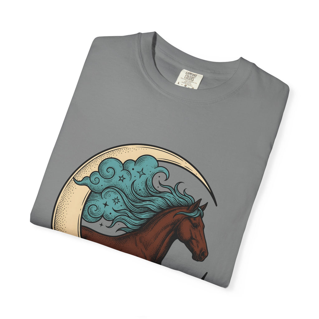 Horse Moon T-Shirt Cowgirl Western Gift Women Boho T-Shirt Equine T-Shirt Rodeo Fan Cowboy Graphic Western Design T-Shirt Boho T-Shirt Vintage Stars