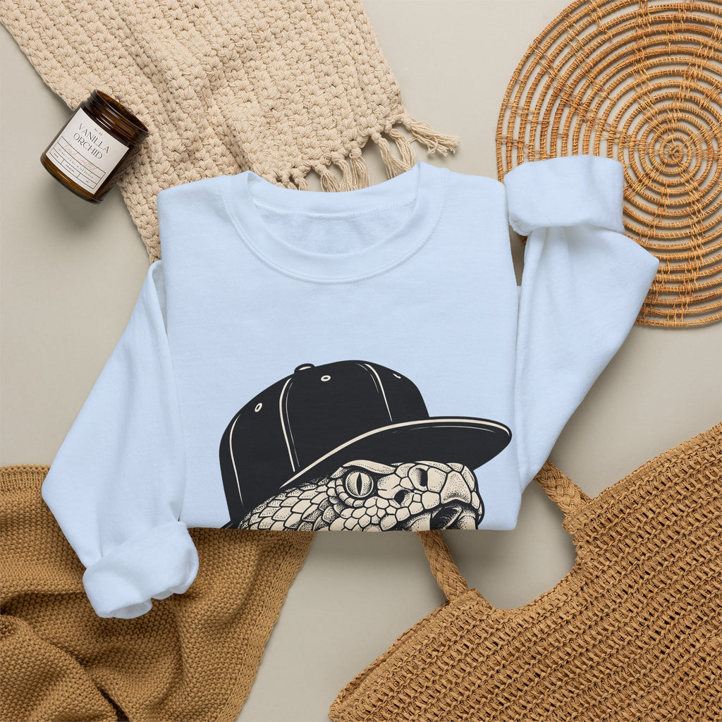 Snake Cap Sweatshirt Streetwear Animal Gift Women Tattoo Sweatshirt Cobra Sweatshirt Urban Fan Ink Sweatshirt Wildlife Graphic Vintage Fangs Sweatshirt
