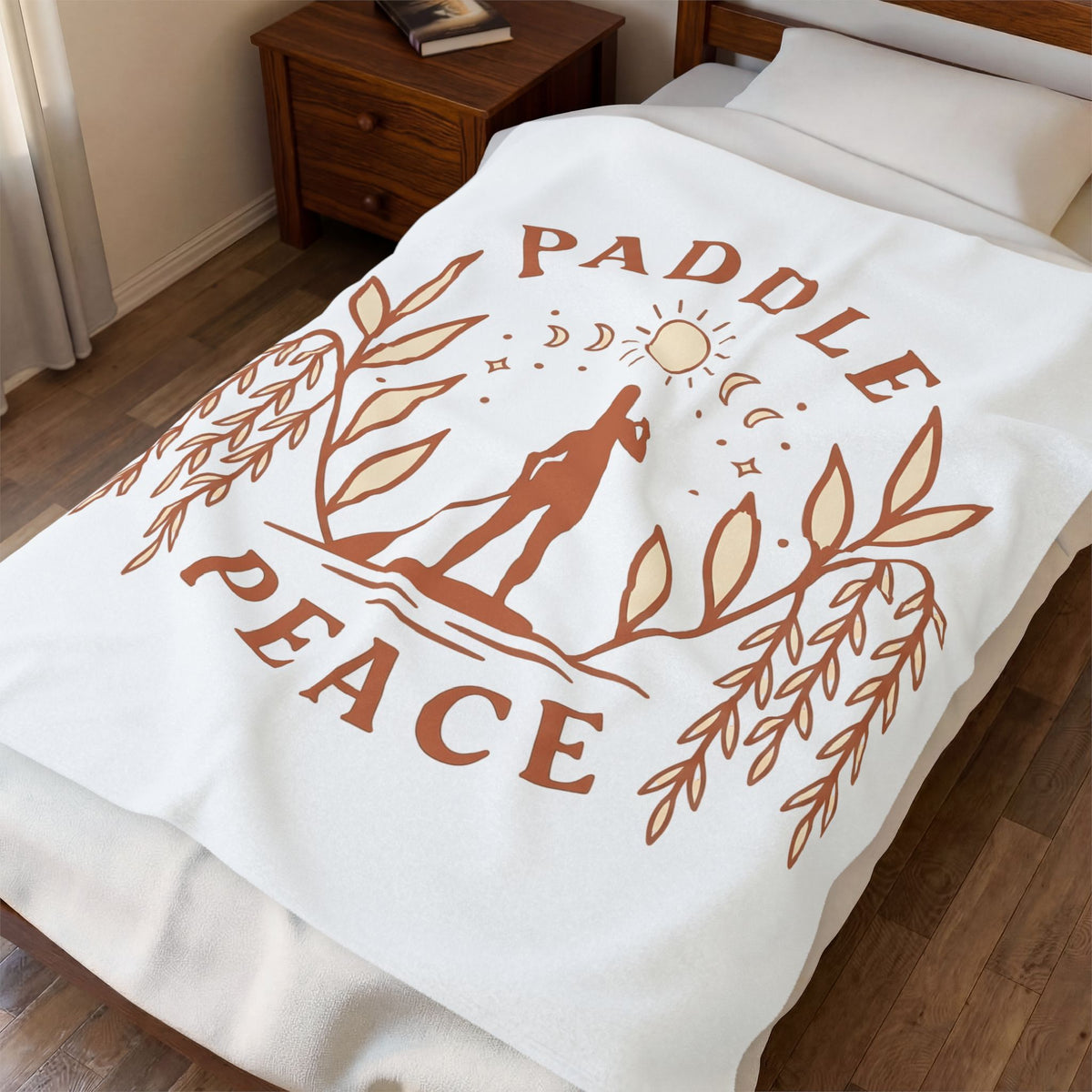 Sup Rider Blanket Sports Environment Gift Women Ethnic Blanket Paddleboarder Blanket Athlete Fan Eco Graphic Sleek Botanical Blanket