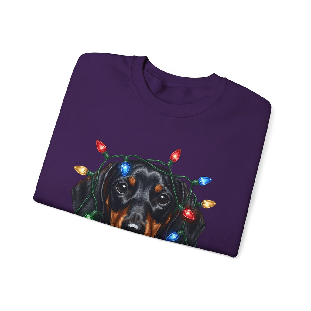 Dachshund Dog Sweatshirt Dog Holiday Gift Women Realistic Sweatshirt Wiener Dog Sweatshirt Dog Fan Photorealistic Sweatshirt Christmas Graphic Hand Drawn