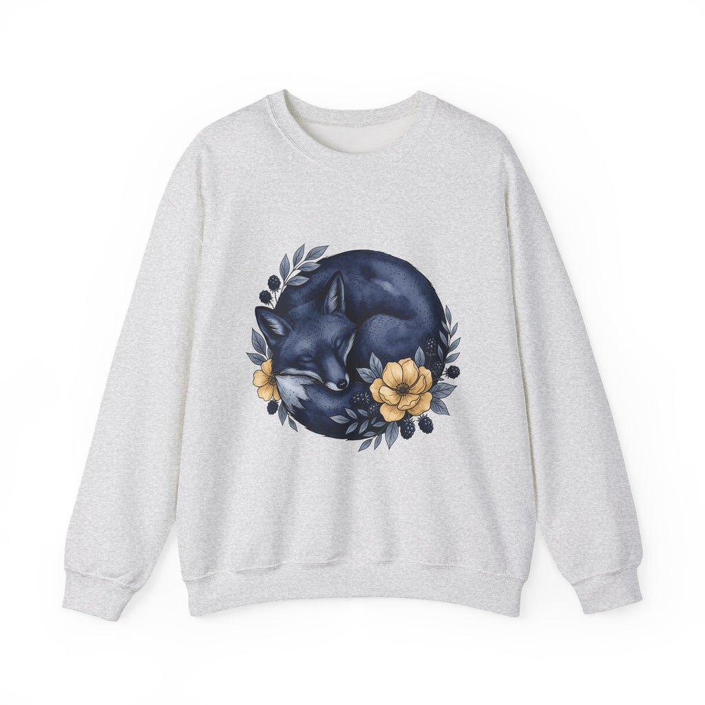 Resting Fox Boho Chic Nature Gift Line Fox Bohemian Fan Minimalist Environmental Rustic Field Sweatshirt