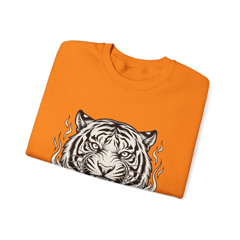 Tiger Face Sweatshirt Tiger Wildlife Gift Women Tribal Sweatshirt Tiger Sweatshirt Tiger Fan Big Cat Graphic Retro Fire Sweatshirt