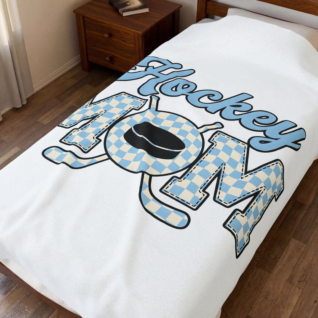 Hockey Puck Blanket Hockey Mom Sports Gift Women Retro Blanket Puck Blanket Hockey Fan Vintage Blanket Athletic Graphic Checkered Hockey Sticks