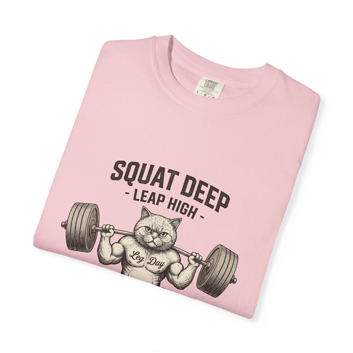 Muscular Cat T-Shirt Cat Fitness Gift Women Vintage T-Shirt Kitty T-Shirt Cat Fan Retro T-Shirt Workout Graphic Hand Drawn Barbell T-Shirt