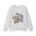 Cat Teacup Sweatshirt Cat Beverage Gift Women Retro Sweatshirt Kitty Sweatshirt Cat Fan Vintage Sweatshirt Coffee Graphic Sketch Flower Design Sweatshirt