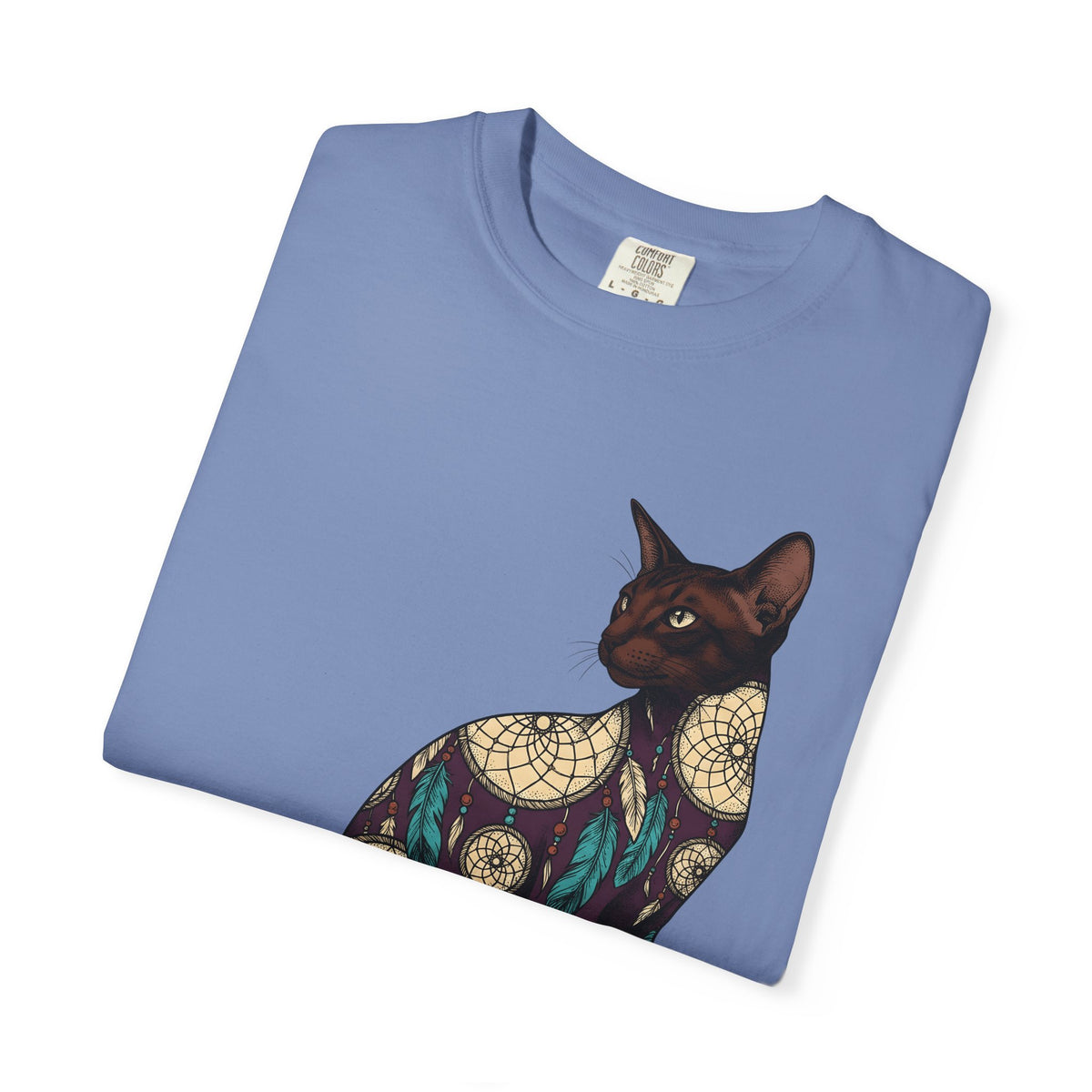 Feline Dreamcatcher Cat Metaphysical Gift Tribal Cat Dreamer Cat Fan Spiritual Mystical Doodle T-Shirt