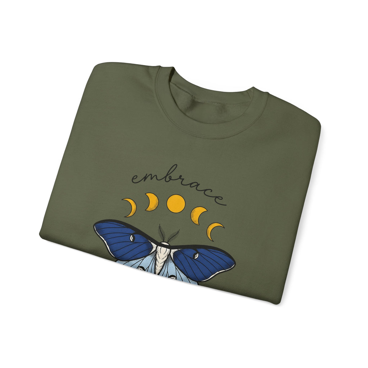 Luna Moth Sweatshirt Boho Chic Occult Gift Women Hippie Sweatshirt Actias Luna Sweatshirt Bohemian Enthusiast Psychedelic Sweatshirt Mystical Graphic Sleek