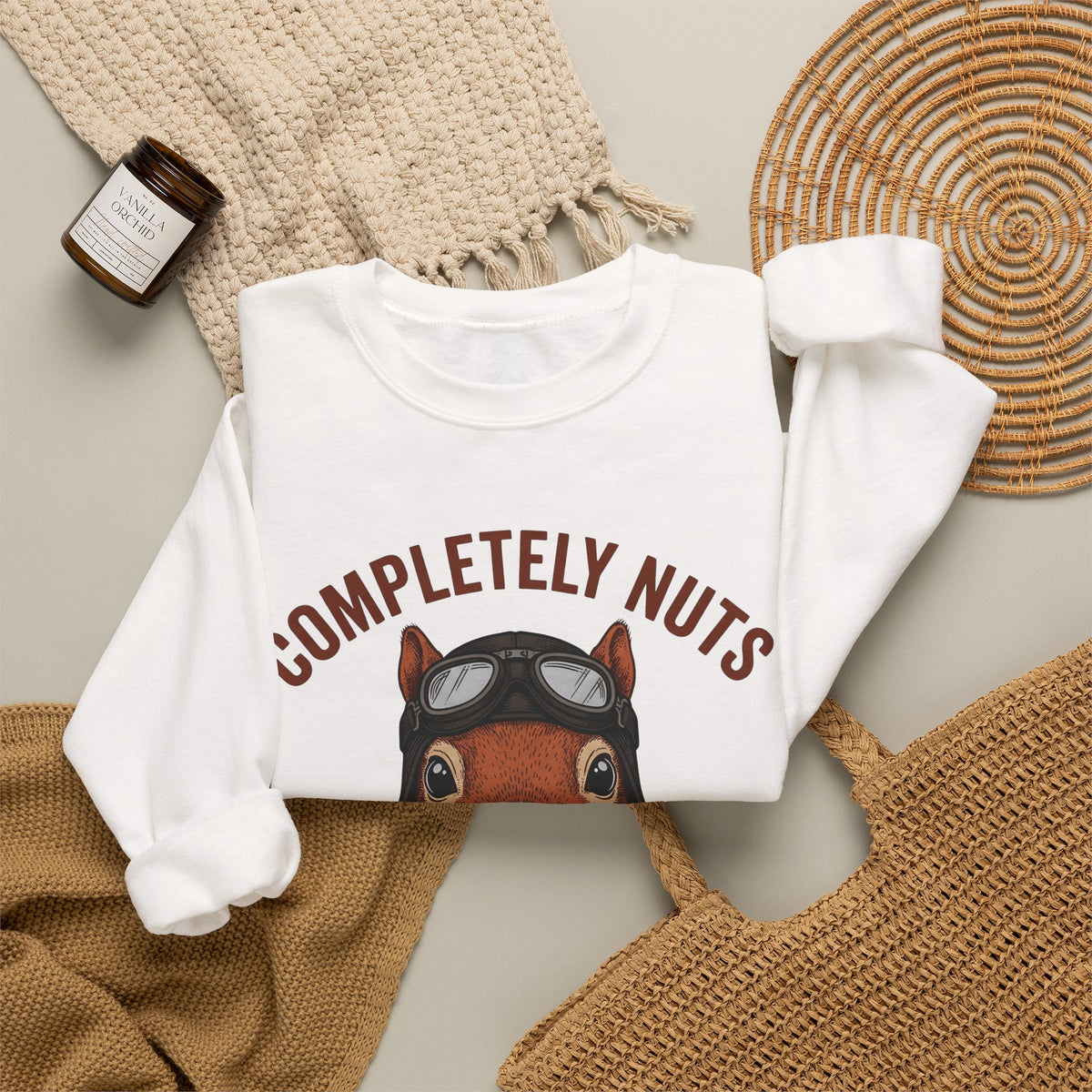 Squirrel Aviator Sweatshirt Funny Wildlife Gift Women Comic Sweatshirt Chipmunk Sweatshirt Humor Fan Cartoon Sweatshirt Animal Graphic Retro Pilot Goggles