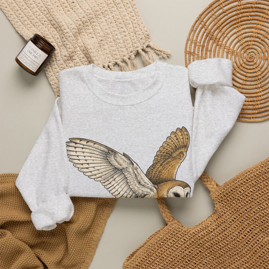 Barn Owl Sweatshirt Christmas Pets Gift Women Cartoon Sweatshirt Owl Sweatshirt Xmas Fan Owl Sweatshirt Animal Graphic Classic Globe Lights Sweatshirt
