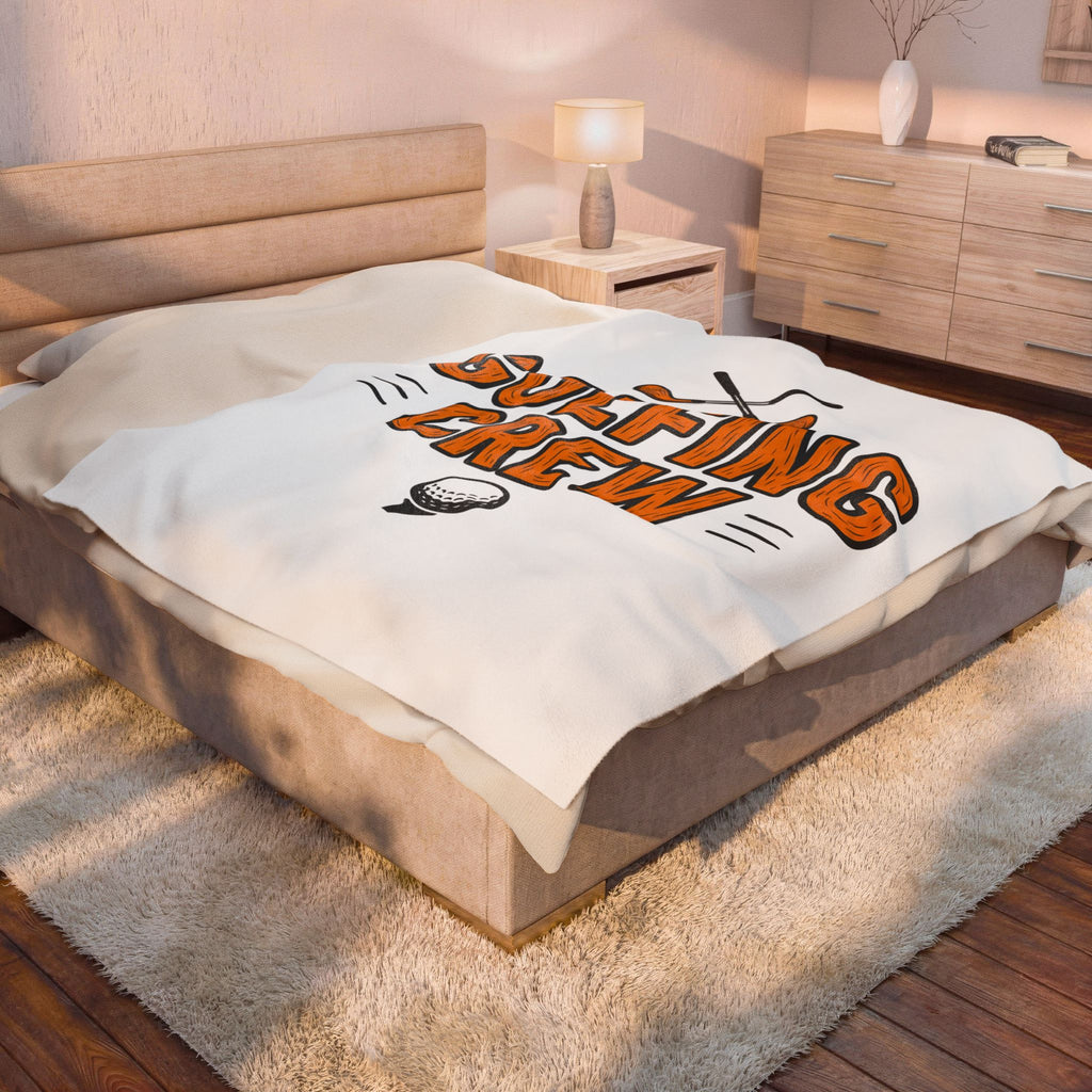 Golf Stick Blanket Golf Squad Gift Women Graphic Blanket Golf Club Blanket Golfer Fan Illustrated Blanket Team Graphic Hand Drawn Golf Orb Blanket