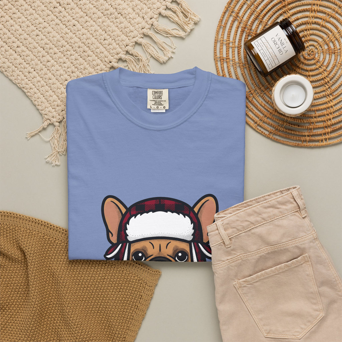 French Bulldog T-Shirt Dog Dogs Gift Women Line Art T-Shirt Bulldog T-Shirt Dog Fan Puppy Graphic Illustration Drawing Sketch Winter Hat T-Shirt