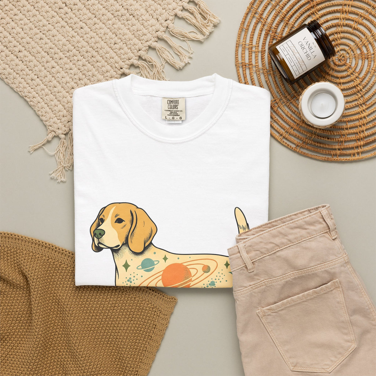 Beagle Puppy T-Shirt Dog Galaxy Gift Women Distressed T-Shirt Puppy T-Shirt Dog Fan Hound T-Shirt Universe Graphic Old School Cosmos T-Shirt