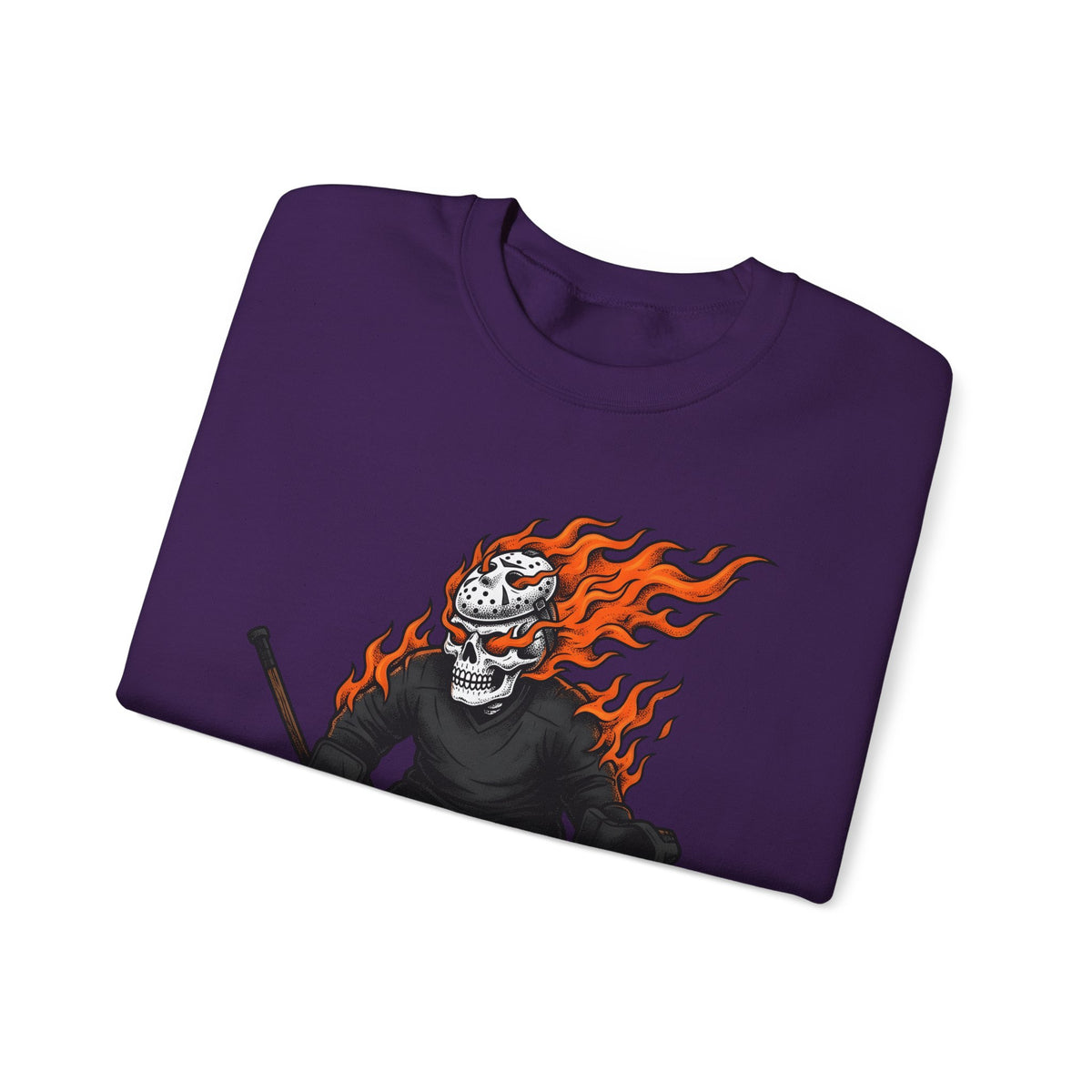 Burning Hockey Goalie Sweatshirt Hockey Skeleton Gift Women Neo Traditional Sweatshirt Goalie Sweatshirt Hockey Fan Hockey Player Sweatshirt Bone Graphic Old