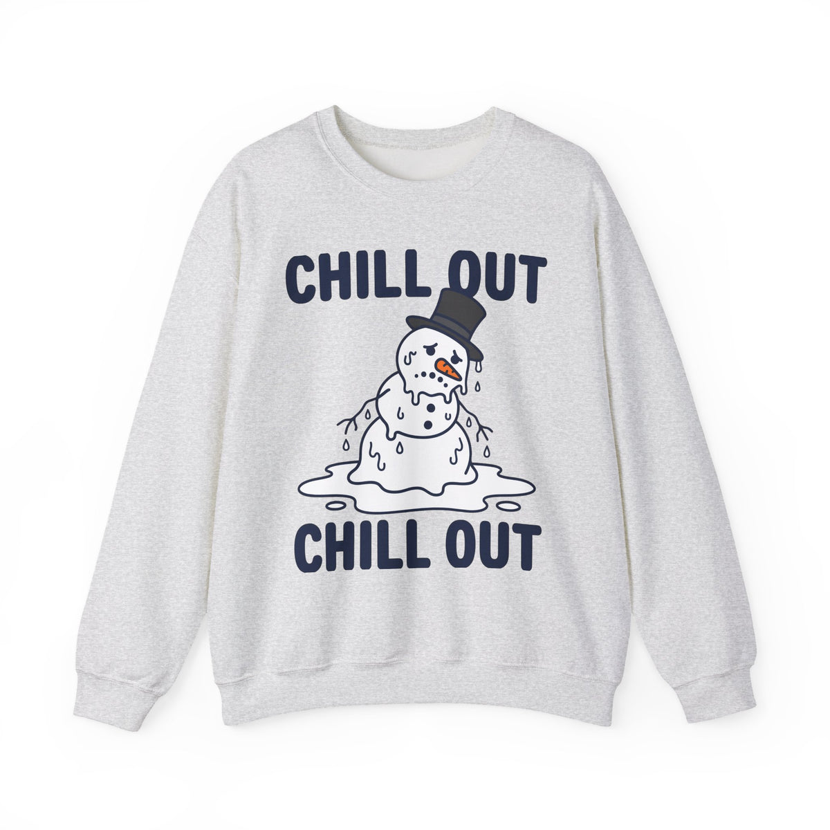 Melting Snowman Sweatshirt Christmas Comedy Gift Women Illustration Sweatshirt Frosty Sweatshirt Xmas Fan Drawing Graphic Sketch Top Hat Sweatshirt