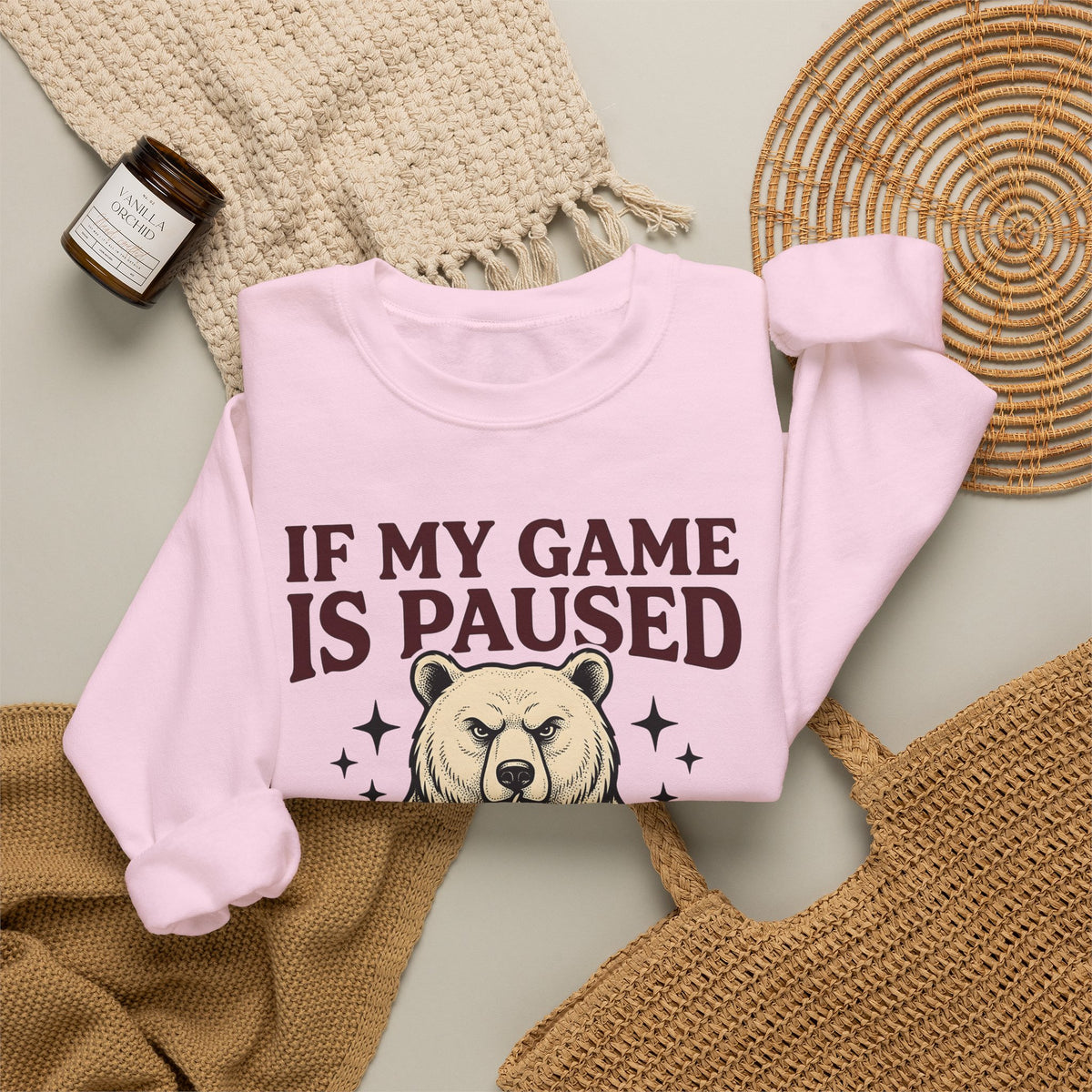 Gamer Bear Gaming Creature Gift Cartoon Teddy Gamer Fan Comic Creature Old School Controller Sweatshirt