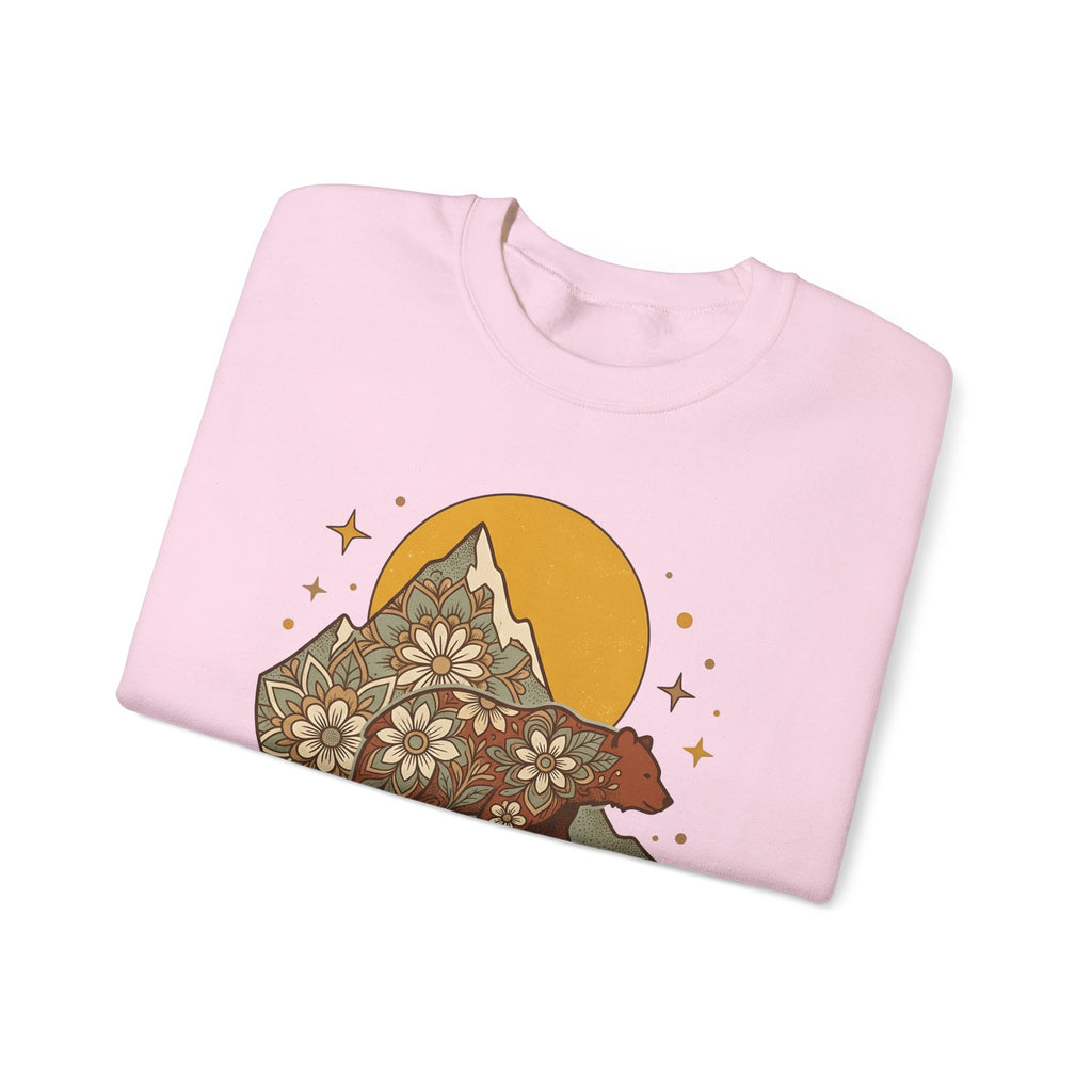 Flower Bear Sweatshirt Boho Chic Outdoors Gift Women Hippie Sweatshirt Teddy Bear Sweatshirt Bohemian Fan Psychedelic Sweatshirt Nature Graphic Retro Hill