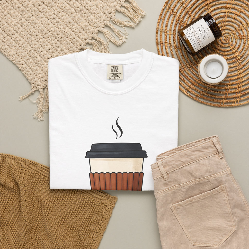 Coffee Cup Nurses Coffee Gift Modern Mug Nurse Enthusiast Contemporary Caffeine Minimalist Steam T-Shirt