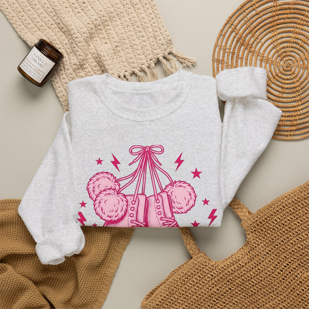 Ice Boots Sweatshirt Holiday Frost Gift Women Hand Drawn Sweatshirt Winter Boots Sweatshirt Christmas Fan Cold Weather Sweatshirt Frosty Graphic Sketch Fluff