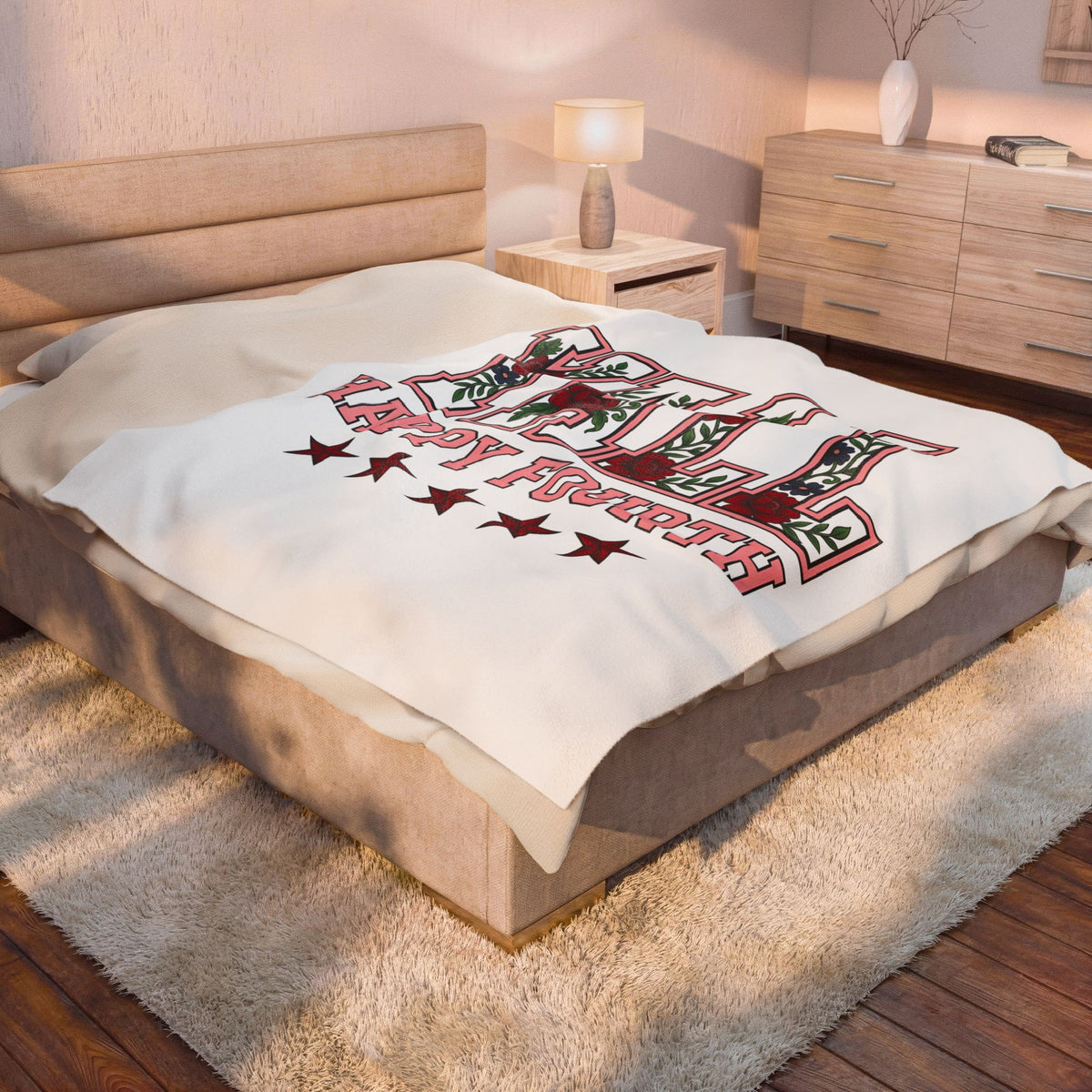 Bloom Varsity Initials Blanket 4th Of July Independence Gift Women Heavy Blanket Varsity Jacket Blanket Patriotic Fan Grunge Blanket Freedom