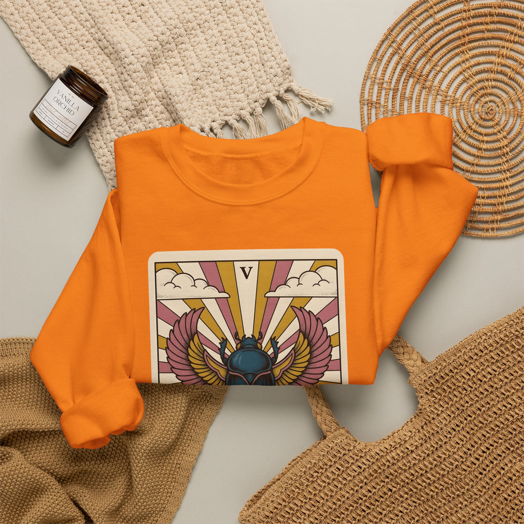 Beetle Sweatshirt Boho Chic Esoteric Gift Women Divination Card Sweatshirt Bug Sweatshirt Bohemian Fan Tarot Sweatshirt Mystical Graphic Hand Drawn Crescent