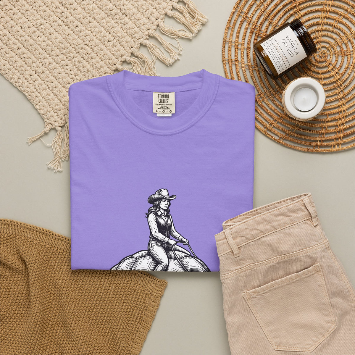 Cowgirl Riding Tortoise T-Shirt Cowgirl Western Gift Women Vintage T-Shirt Cowgirl Riding Turtle T-Shirt Rodeo Fan Retro T-Shirt Western Design