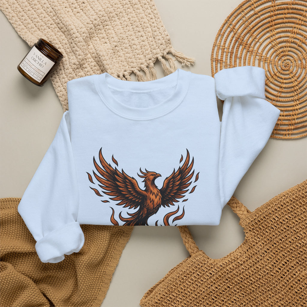 Phoenix Coffee Cup Sweatshirt Coffee Fantasy Gift Women Tattoo Sweatshirt Coffee Sweatshirt Sweatshirt Coffee Fan Ink Sweatshirt Mythical Graphic Vintage Flames