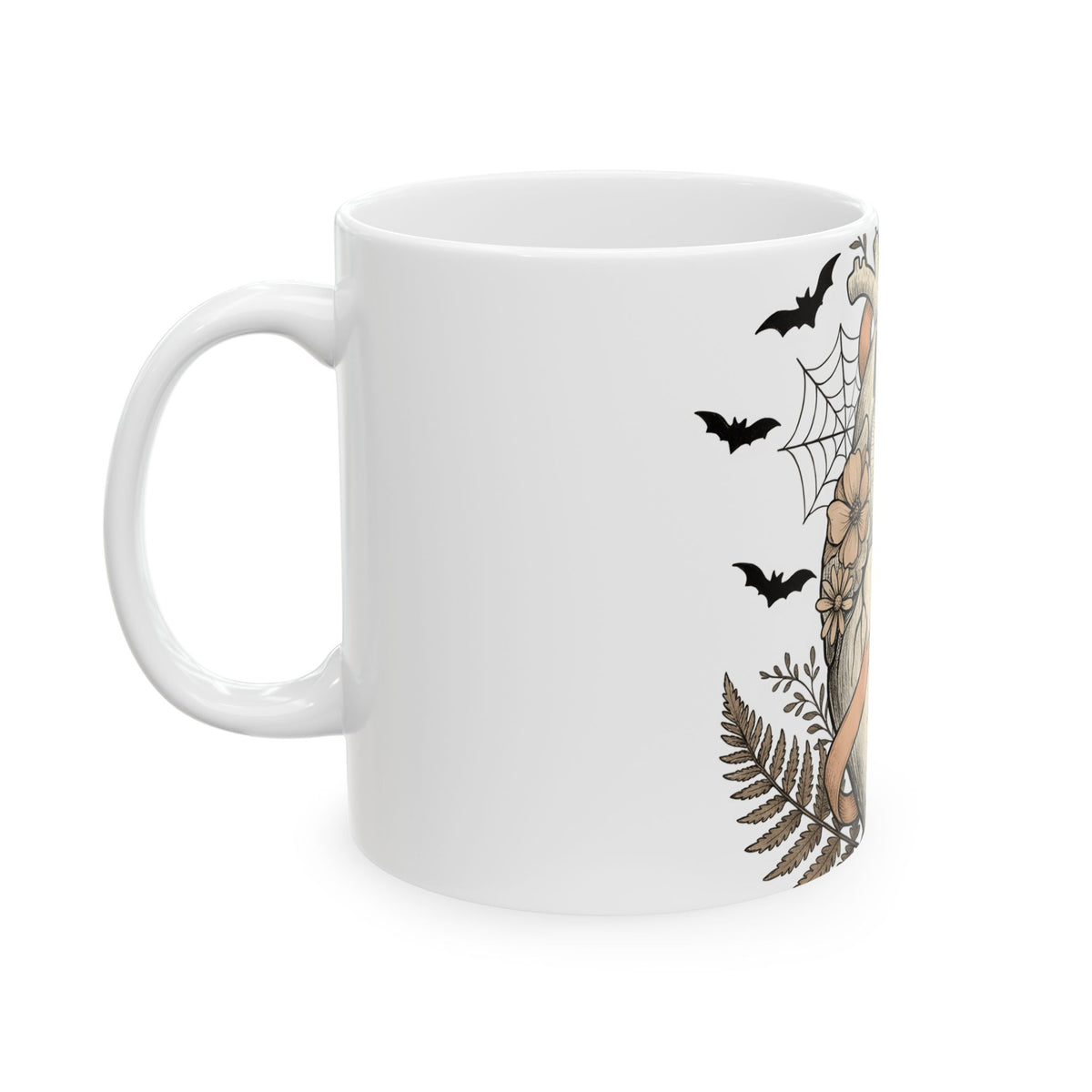 Anatomical Heart Mug Halloween Gothic Gift Women Tattoo Art Mug Cardiac Mug Horror Fan Ink Mug Dark Graphic Vintage Bats Mug