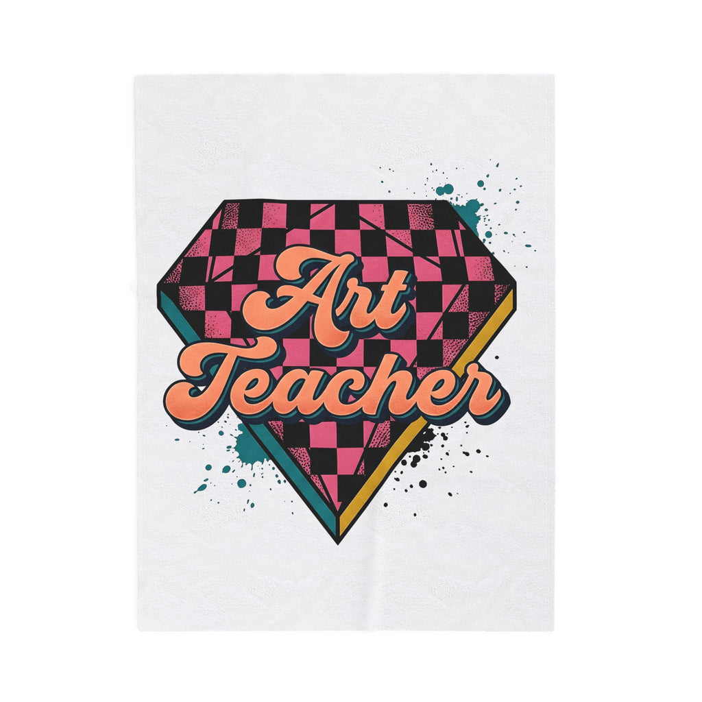 Diamond Checkered Graphic Blanket Teachers Classroom Gift Women Retro Blanket Plaid Blanket Educator Enthusiast Vintage Blanket School Graphic Pop