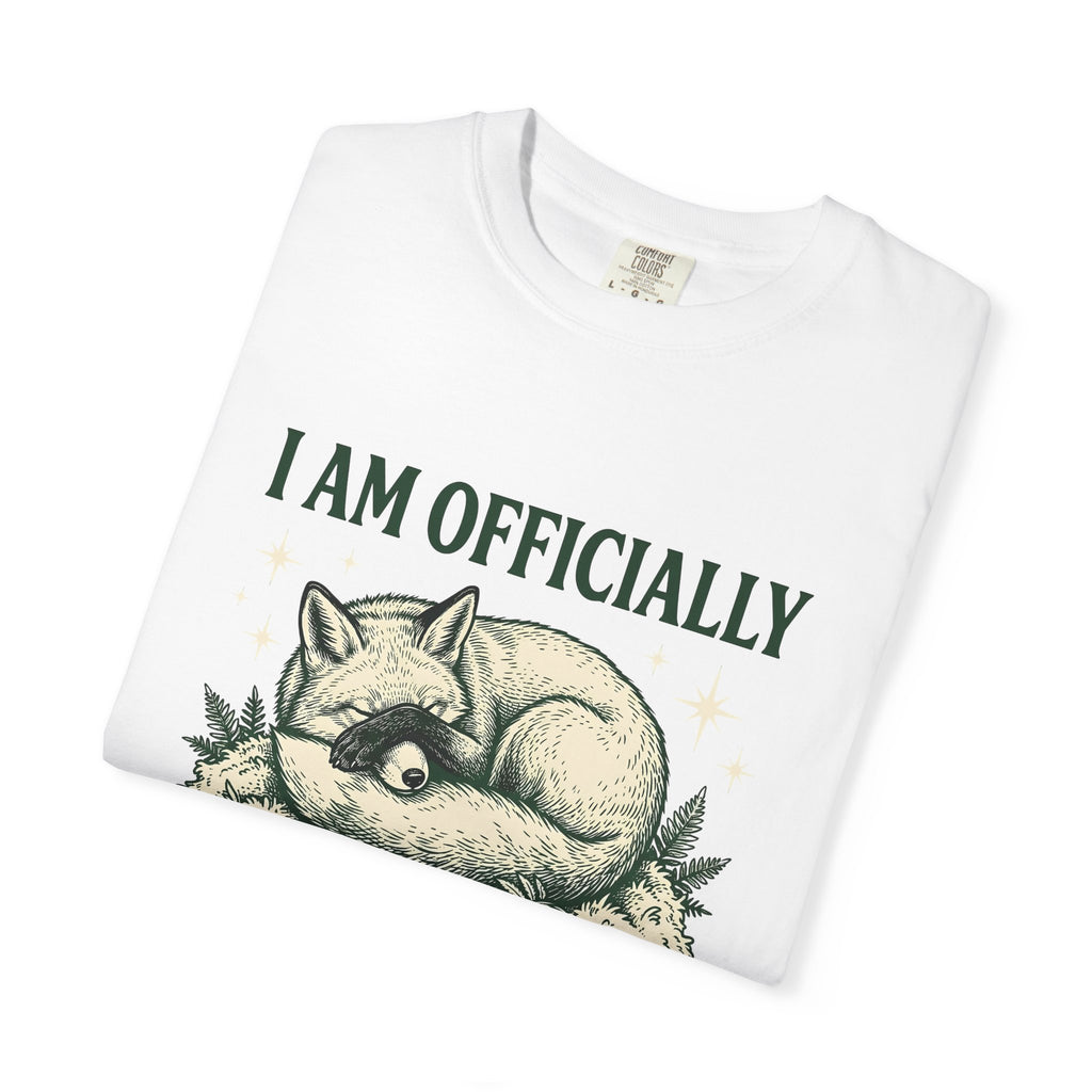 Resting Fox Funny Wildlife Gift Sketch Fox Humor Fan Drawing Retro Star Shapes T-Shirt