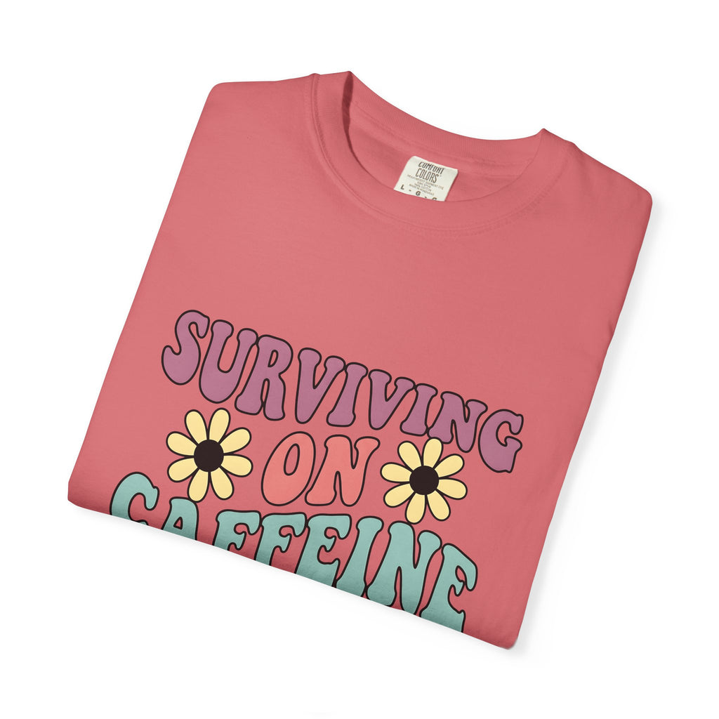 Retro Floral Art T-Shirt Coffee Satire Gift Women Boho T-Shirt Floral Art T-Shirt Java Fan Bohemian T-Shirt Sarcastic Graphic Retro Wildflower