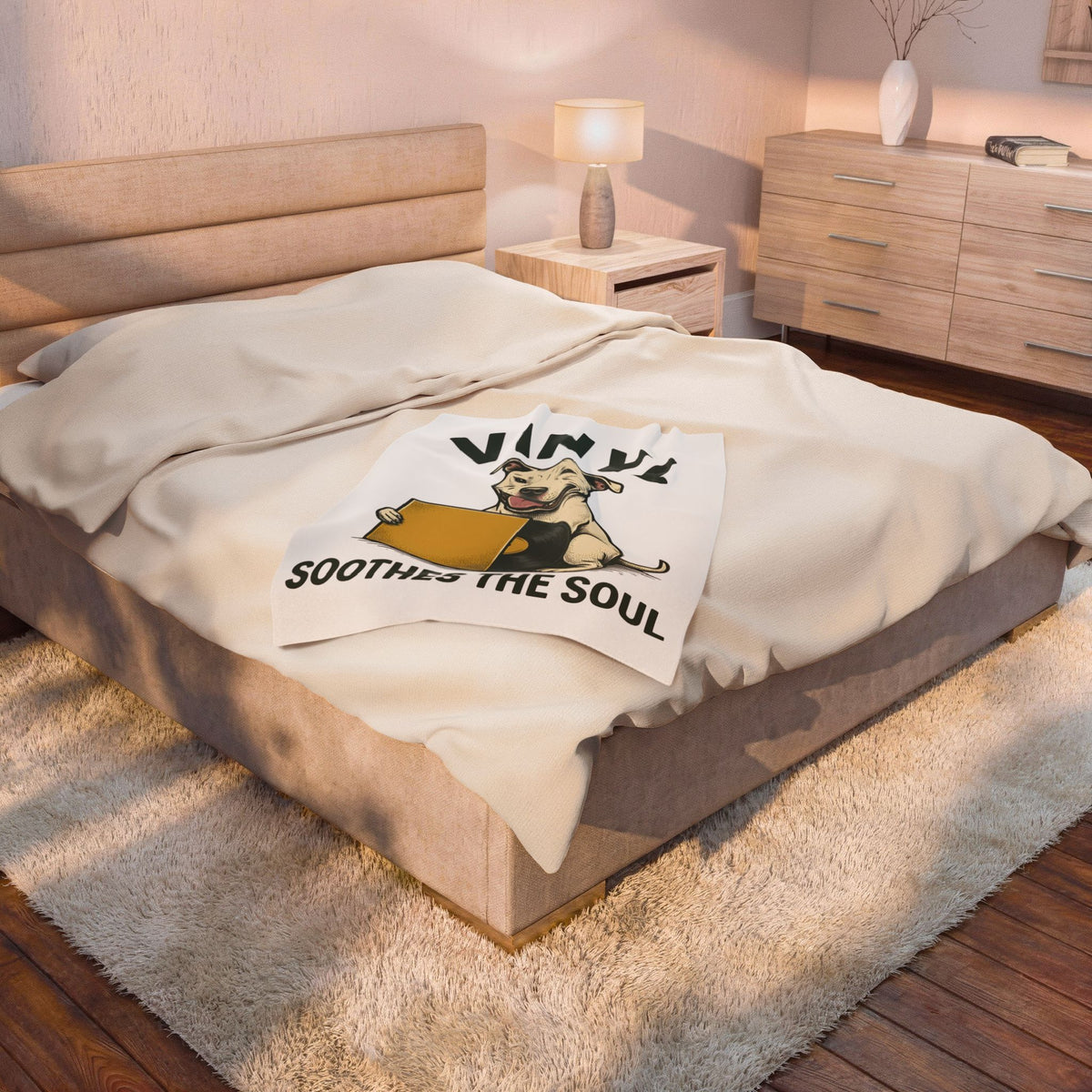 Pit Bull Dog Dog Sound Gift Distressed Pibble Dog Fan Grunge Audio Line Vinyl Blanket
