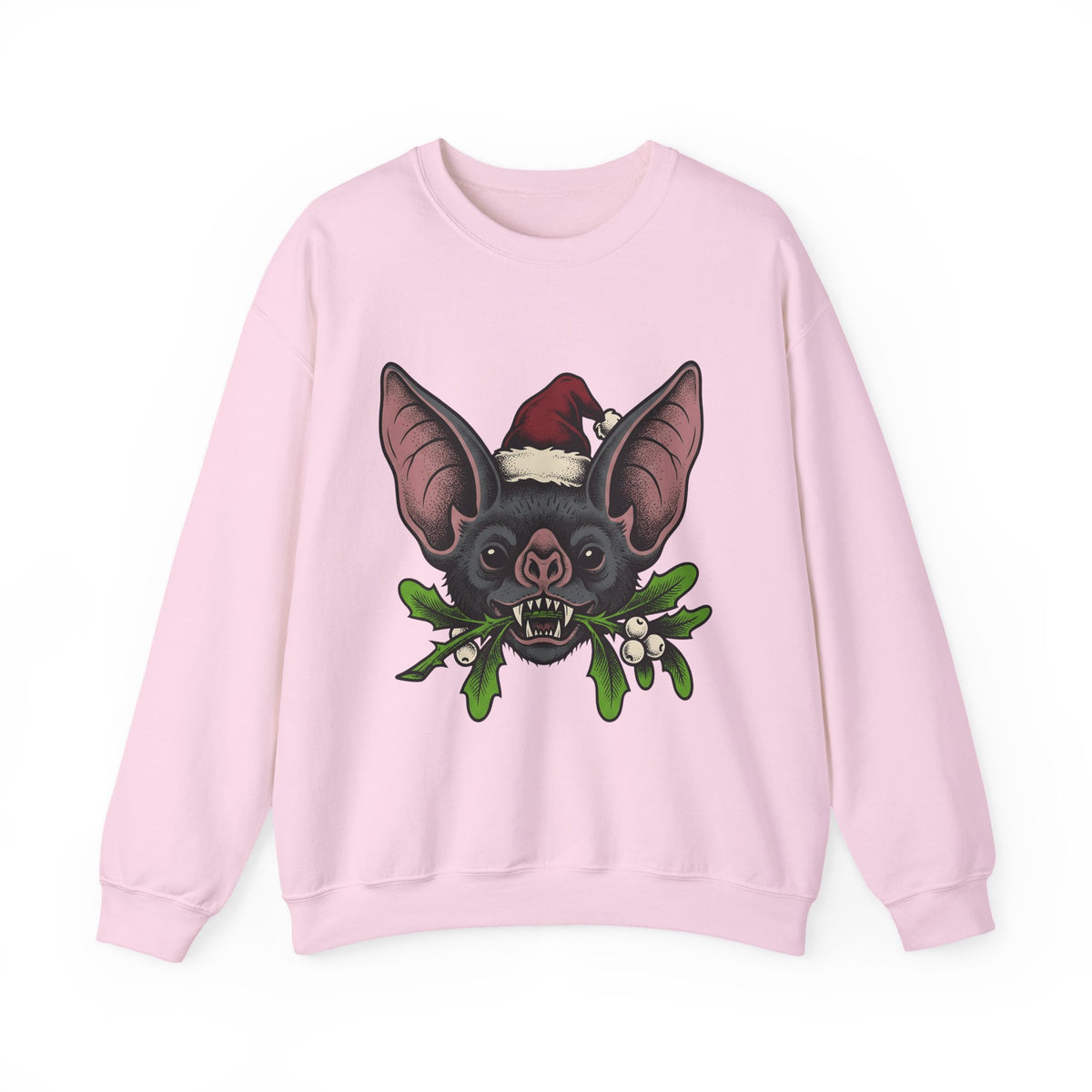 Bat Christmas Hat Sweatshirt Christmas Alternative Gift Women Traditional Sweatshirt Santa Hat Sweatshirt Xmas Fan Vintage Sweatshirt Gothic Graphic Retro
