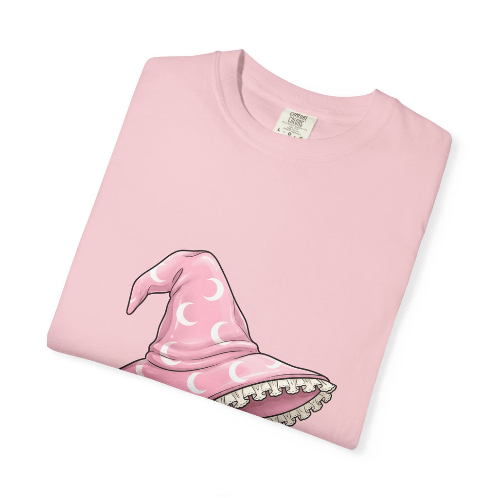 Witch Hat Halloween Witch Gift Kawaii Pointy Hat Spooky Fan Magical Cartoon Crescent Moon T-Shirt