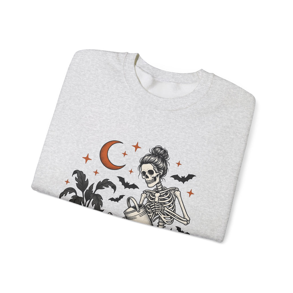 Skeleton Gardener Sweatshirt Mom Halloween Gift Women Tattoo Sweatshirt Bones Sweatshirt Mother Enthusiast Ink Sweatshirt Spooky Graphic Vintage Houseplants