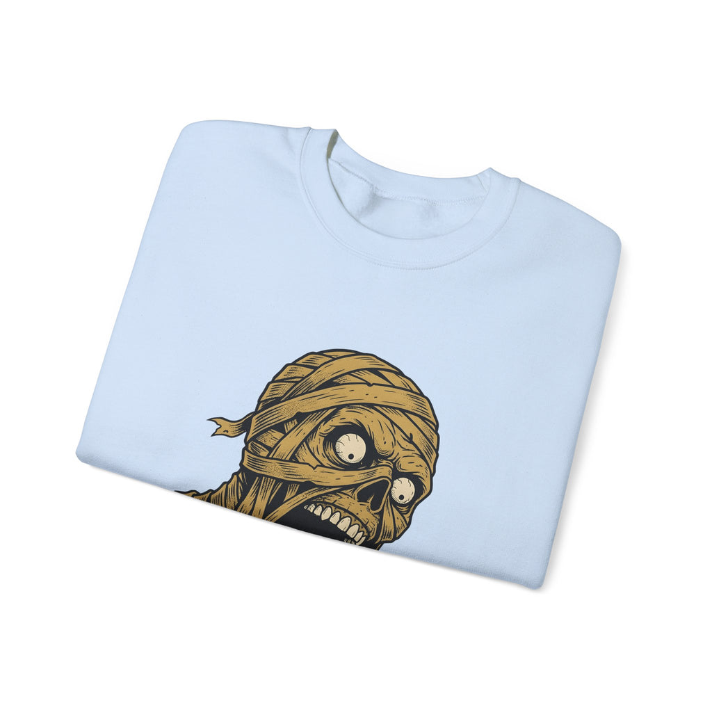 Mummy Skull Sweatshirt Halloween Ghost Gift Women Creepy Sweatshirt Skull Sweatshirt Horror Fan Spooky Sweatshirt Specter Graphic Classic Scarab Sweatshirt