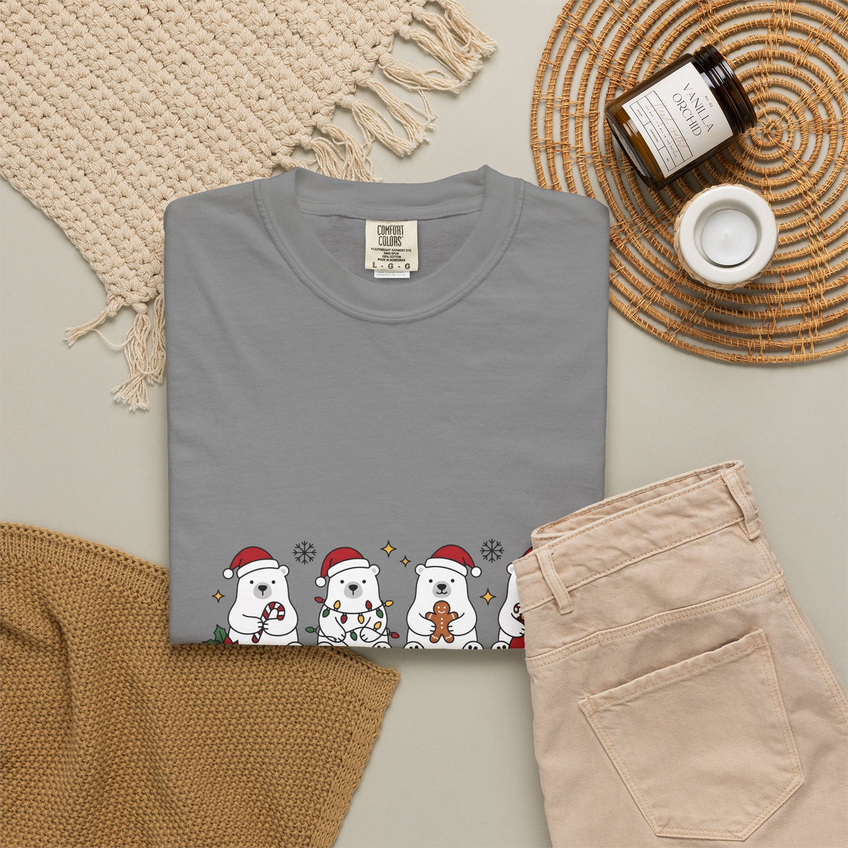 Polar Bear Pack Christmas Fauna Gift Playful Ursidae Xmas Fan Arctic Animal Wildlife Festive T-Shirt