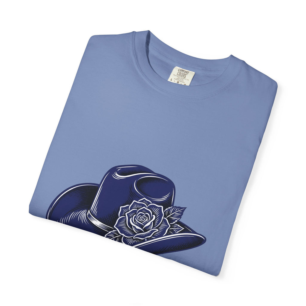 Cowboy Cap T-Shirt Cowgirl Ranch Gift Women Rustic T-Shirt Cowboy Hat T-Shirt Rodeo Fan Western T-Shirt Farm Graphic Line Art Bloom T-Shirt