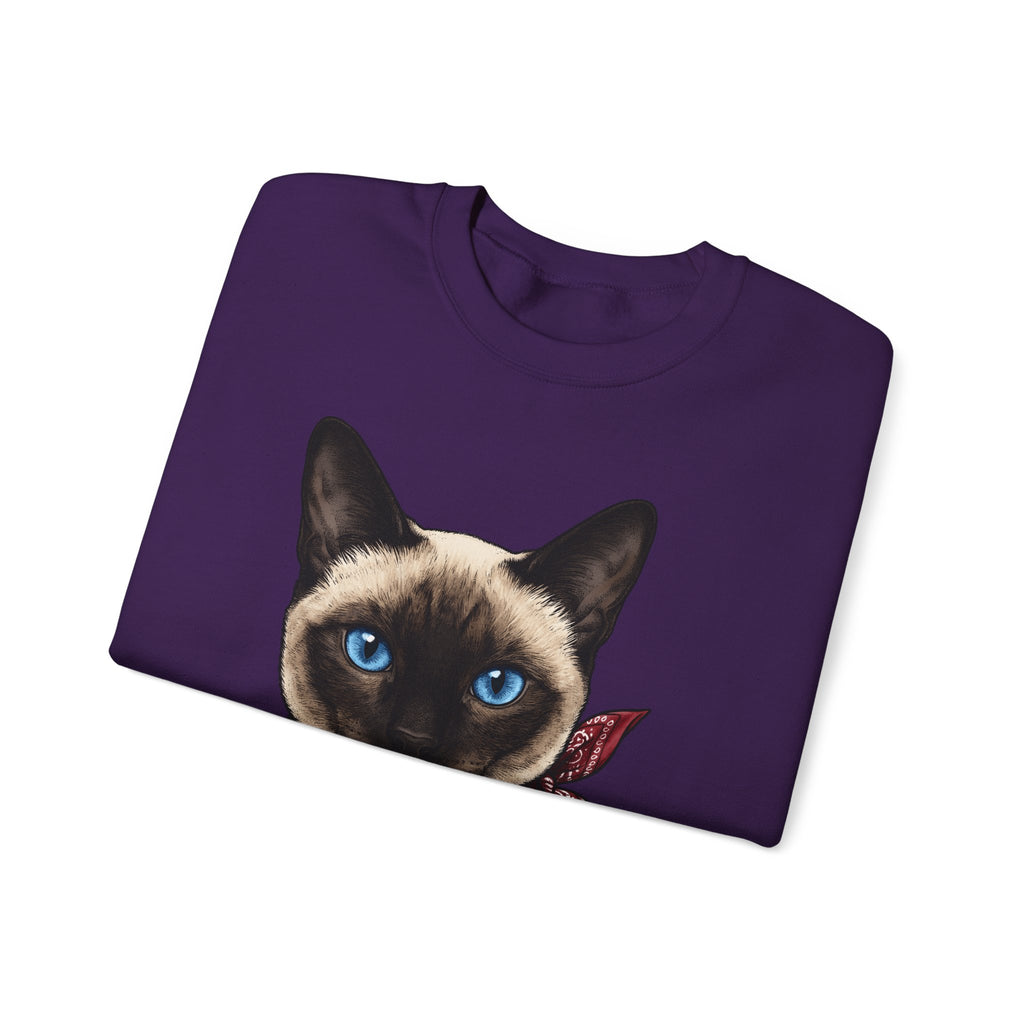 Siamese Cat Sweatshirt Cat Pet Gift Women Realistic Sweatshirt Siamese Sweatshirt Cat Fan Feline Sweatshirt Pet Graphic Vintage Bandana Sweatshirt