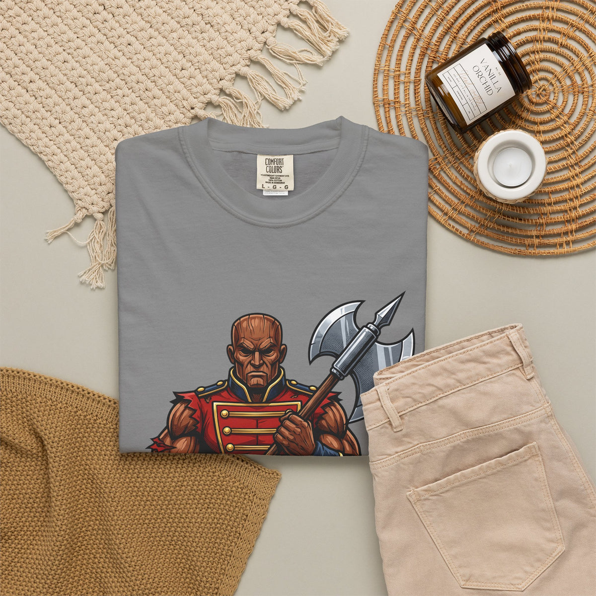 Wooden Soldier T-Shirt Christmas Festive Gift Women Sketch T-Shirt Tin Soldier T-Shirt Holiday Fan Drawing Graphic T-Shirt Hand Drawn War Axe