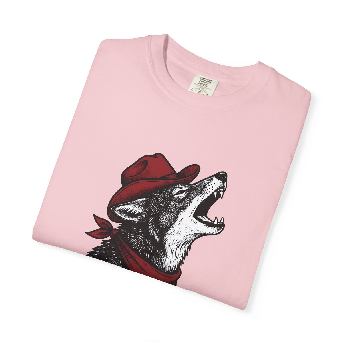 Cowboy Wolf T-Shirt Cowgirl Western Gift Women Vintage T-Shirt Werewolf T-Shirt Cowboy Fan Retro T-Shirt Rodeo Graphic Hand Drawn Bandana T-Shirt