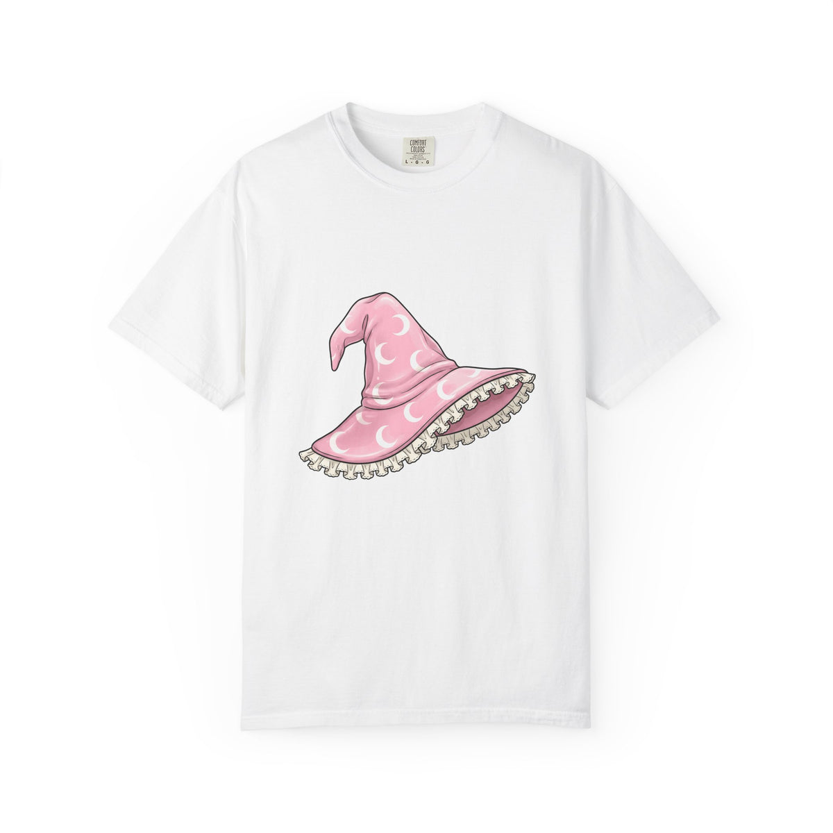 Witch Hat Halloween Witch Gift Kawaii Pointy Hat Spooky Fan Magical Cartoon Crescent Moon T-Shirt