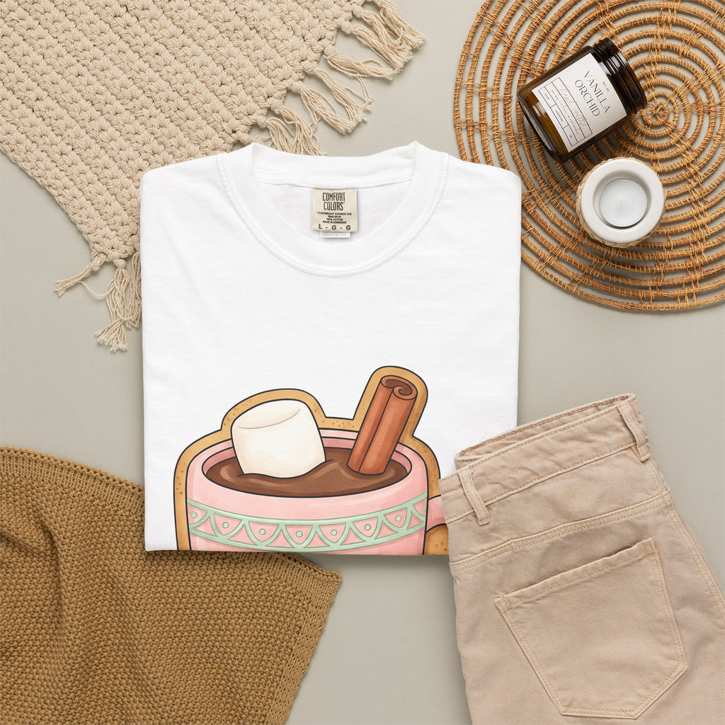 Cozy Hot Cocoa Christmas Comfort Gift Delightful Hot Chocolate Winter Fan Charming Cartoon T-Shirt