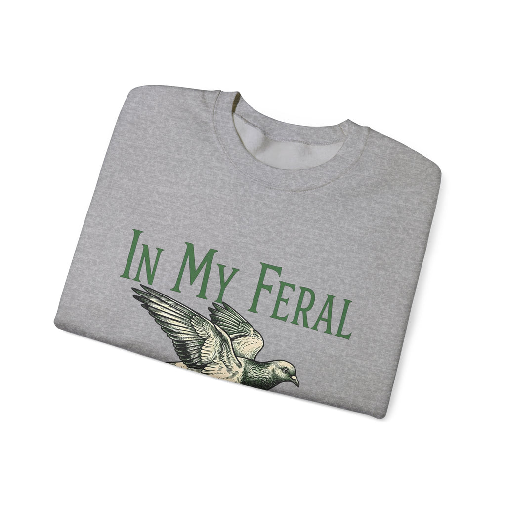 Flying Pigeon Sweatshirt Pickleball Animal Gift Women Vintage Sweatshirt Dove Sweatshirt Paddle Fan Retro Sweatshirt Creature Graphic Hand Drawn Wings Sweatshirt