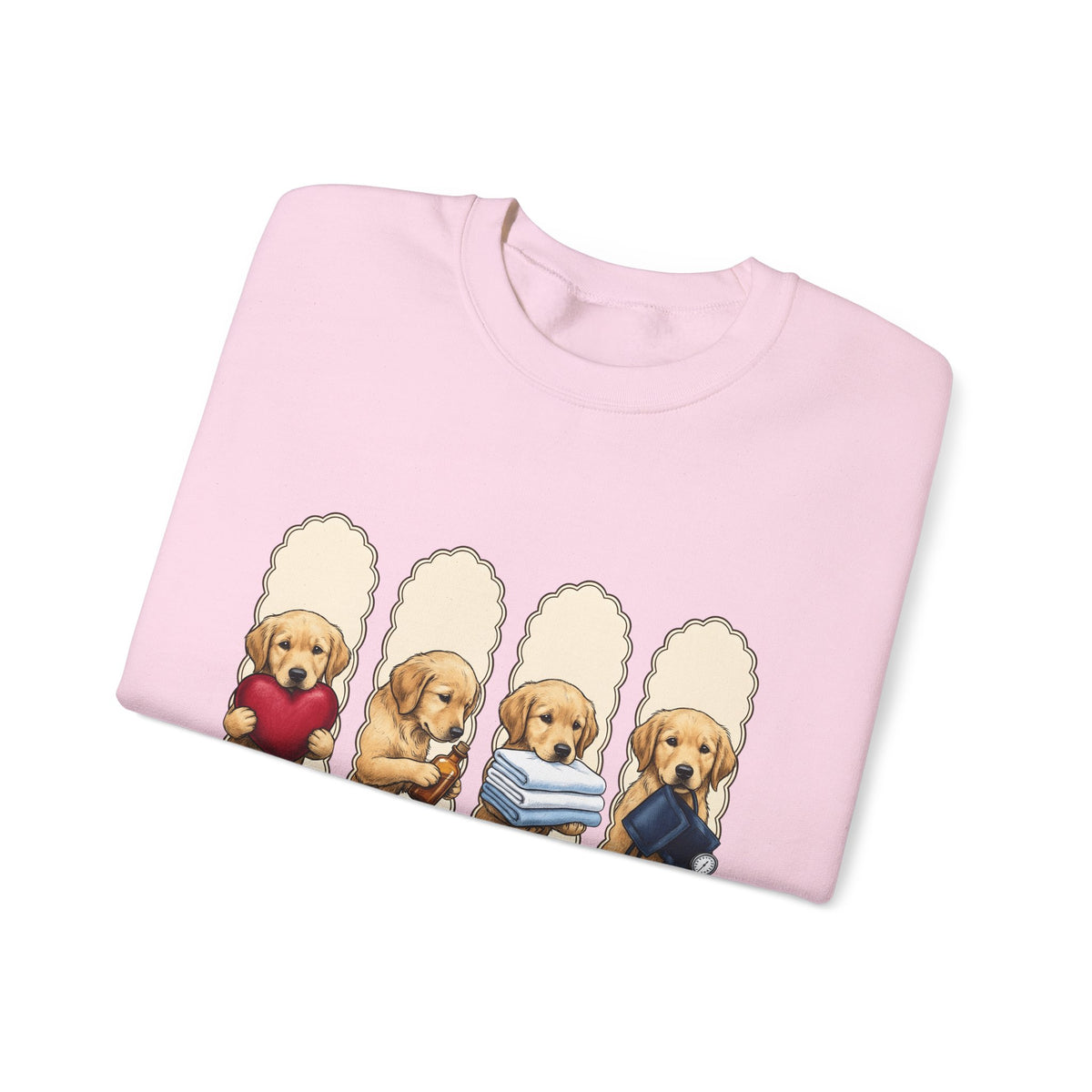 Golden Dog Puppy Nurse Pet Gift Puppy Healthcare Enthusiast Doggo Animal Minimalist Sweatshirt