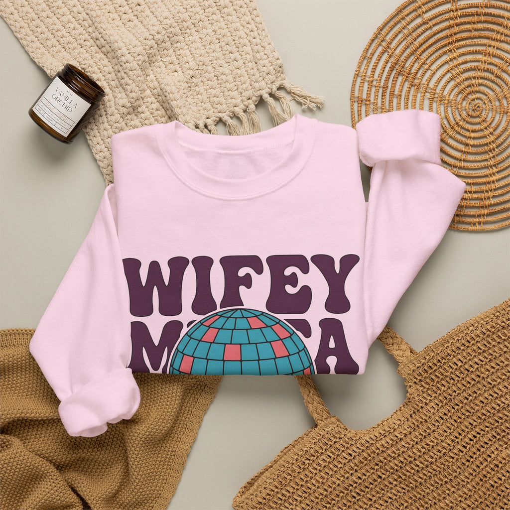 Disco Ball Sweatshirt Moms Party Gift Women Retro Sweatshirt Mirror Ball Sweatshirt Motherhood Fan Retro Style Sweatshirt Celebration Graphic Vintage Bold