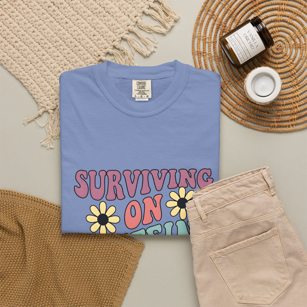 Retro Floral Art T-Shirt Coffee Satire Gift Women Boho T-Shirt Floral Art T-Shirt Java Fan Bohemian T-Shirt Sarcastic Graphic Retro Wildflower