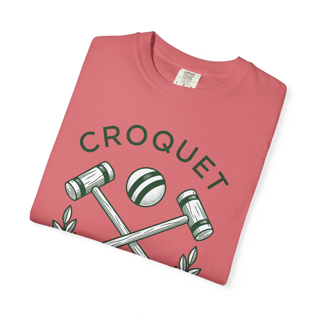 Croquet Mallets T-Shirt Croquet Lawn Gift Women Vintage T-Shirt Mallets T-Shirt Croquet Fan Croquetage T-Shirt Yard Graphic Hand Drawn Laurel