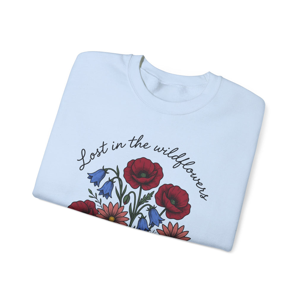 Meadow Flowers Sweatshirt Floral Garden Gift Women Plant Drawing Sweatshirt Wildflowers Sweatshirt Flower Fan Botanical Sweatshirt Yard Graphic Hand Drawn